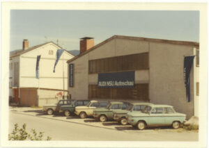Das Bild zeigt das Autohaus Haitzler 1971 Das Bild zeigt das Autohaus Haitzler 1971
