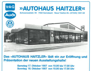 Das Bild zeigt Werbung zur Eröffnung 1987 Das Bild zeigt Werbung zur Eröffnung 1987