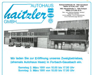 Das Bild zeigt Werbung zur Eröffnung 1991 Das Bild zeigt Werbung zur Eröffnung 1991